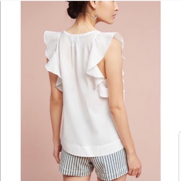 Anthropologie HD in Paris white ruffle sleeve too - Picture 2 of 4